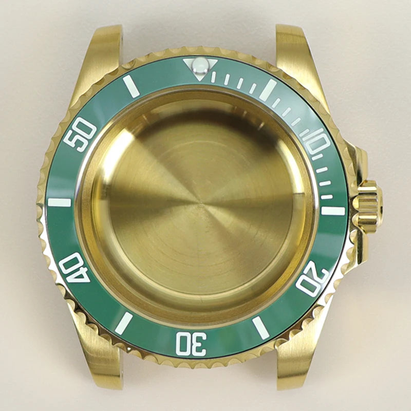 40MM PVD Gold Submariner Watch Case  GMT Yacht Master Polish Strap Sapphire Glass For NH35 NH36 NH34 NH38 Miyota 8215 Eta 2824 GMT SUB Yacht 20ATM waterproof