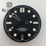 31mm seamaster Wave Watch Dial Hand Set 6 O'clock Date Window Black White Blue Green Fit NH35 Movement Luminus
