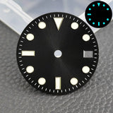 28.5mm blue lume NH35 NH34 Dial Single Calendar Submariner style with Hands Watches accessory
