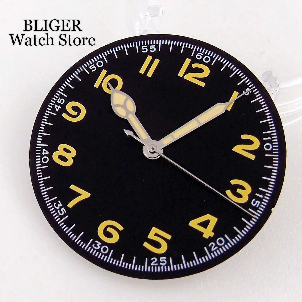 39mm vintage pilot Case 33.5mm Dial Sapphire Glass For NH35 NH35A 2824 PT5000 Waterproof Watch Case Screw Crown