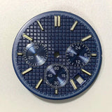 VK63 watch dial Non Logo Royal Oak dial 31.8mm waffle texture Chronograph Face 6 Hands fit for Quartz VK63 movement watch accessories