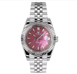 Tandorio DateJust TD136M 39mm NH35A MOP Sapphire dress Watch 20ATM Glass Back