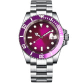 Tandorio TD203P Submariner Diver NH35A 40mm Purple20 ATM 120 Clicks Rotating Bezel Sapphire