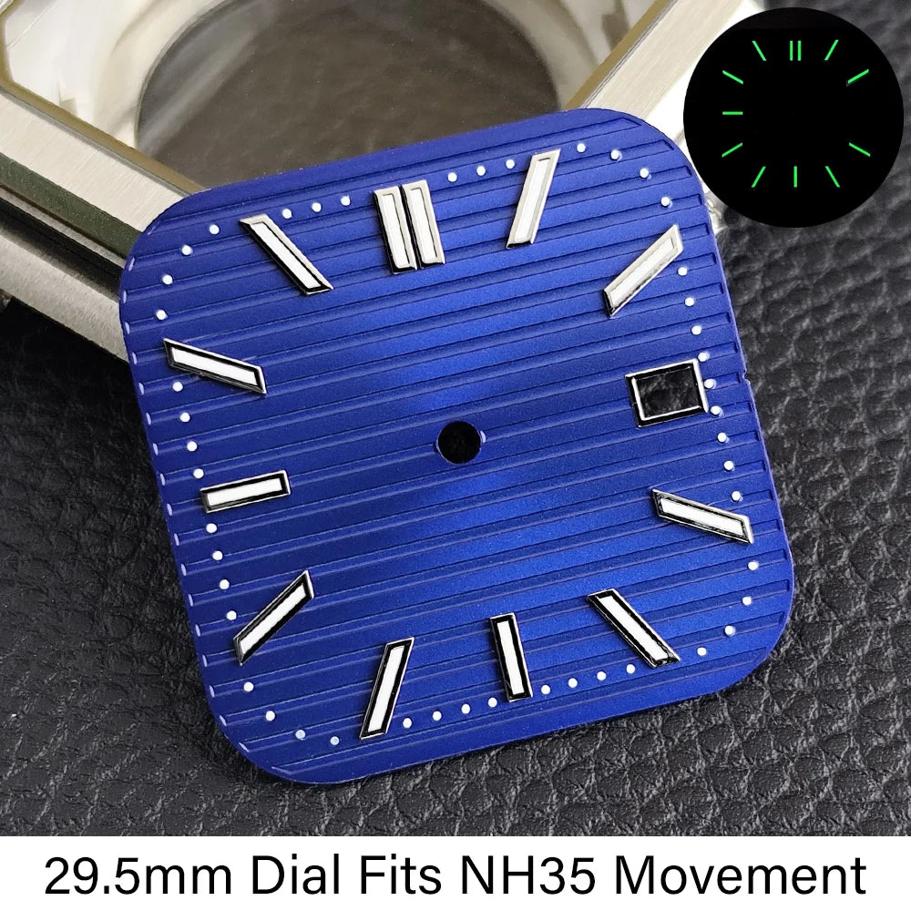 44mm Square Watch Case Cubitus Mod part NH34 NH35 NH38 36 Movement Sapphire for 29.5MM Dial