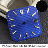 44mm Square Watch Case Cubitus Mod part NH34 NH35 NH38 36 Movement Sapphire for 29.5MM Dial