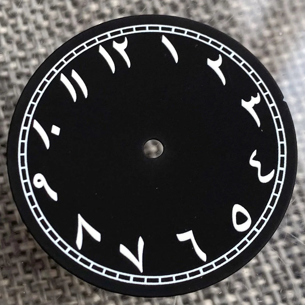 Black Sterile 29mm Watch Face Middle East Numbers for N H35 N H36 MI YOTA DG E TA2824 PT ST2130 pil ot Watch Accessories Hand