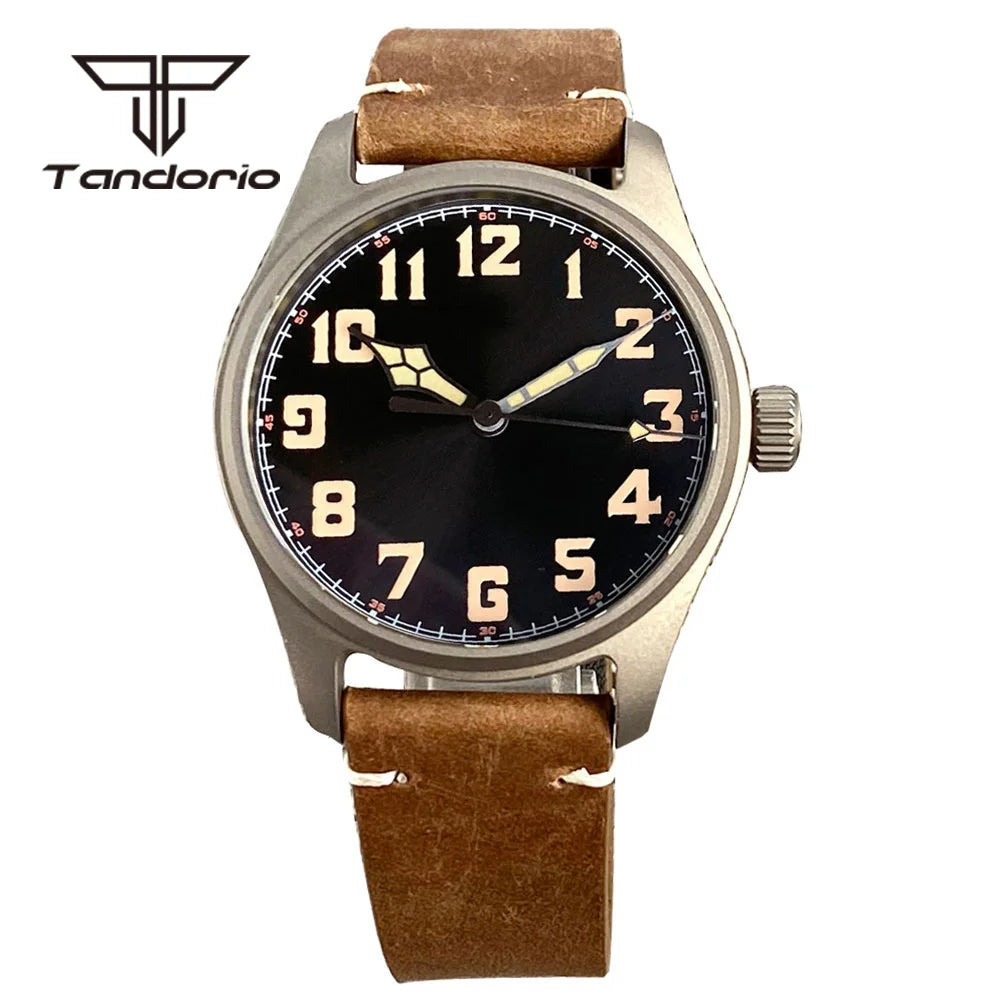 Tandorio 39mm Titanium Pilot Watches Sapphire NH35A PT5000 TD167 Tandorio 39mm Titanium Pilot Watches Sapphire NH35A PT5000 TD167