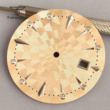 35mm Watch Dial Multicolor Texture Face Date Window Fit NH35 Automatic Watches Sword Hands Set Wristwatch Accessories Mod Parts
