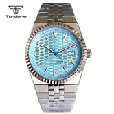 41mm Land-Dweller Style Watch Tandorio TD305k Date Sapphire Sterile Glass Back 5ATM
