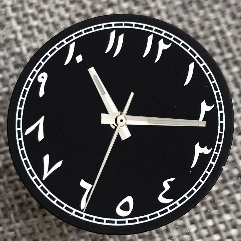 Black Sterile 29mm Watch Face Middle East Numbers for N H35 N H36 MI YOTA DG E TA2824 PT ST2130 pil ot Watch Accessories Hand