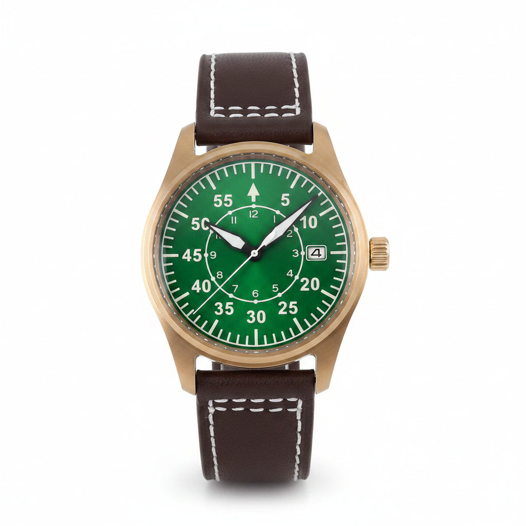 Tandorio Cusn8 Real Bronze Pilot Watch 20Bar NH35A PT5000 