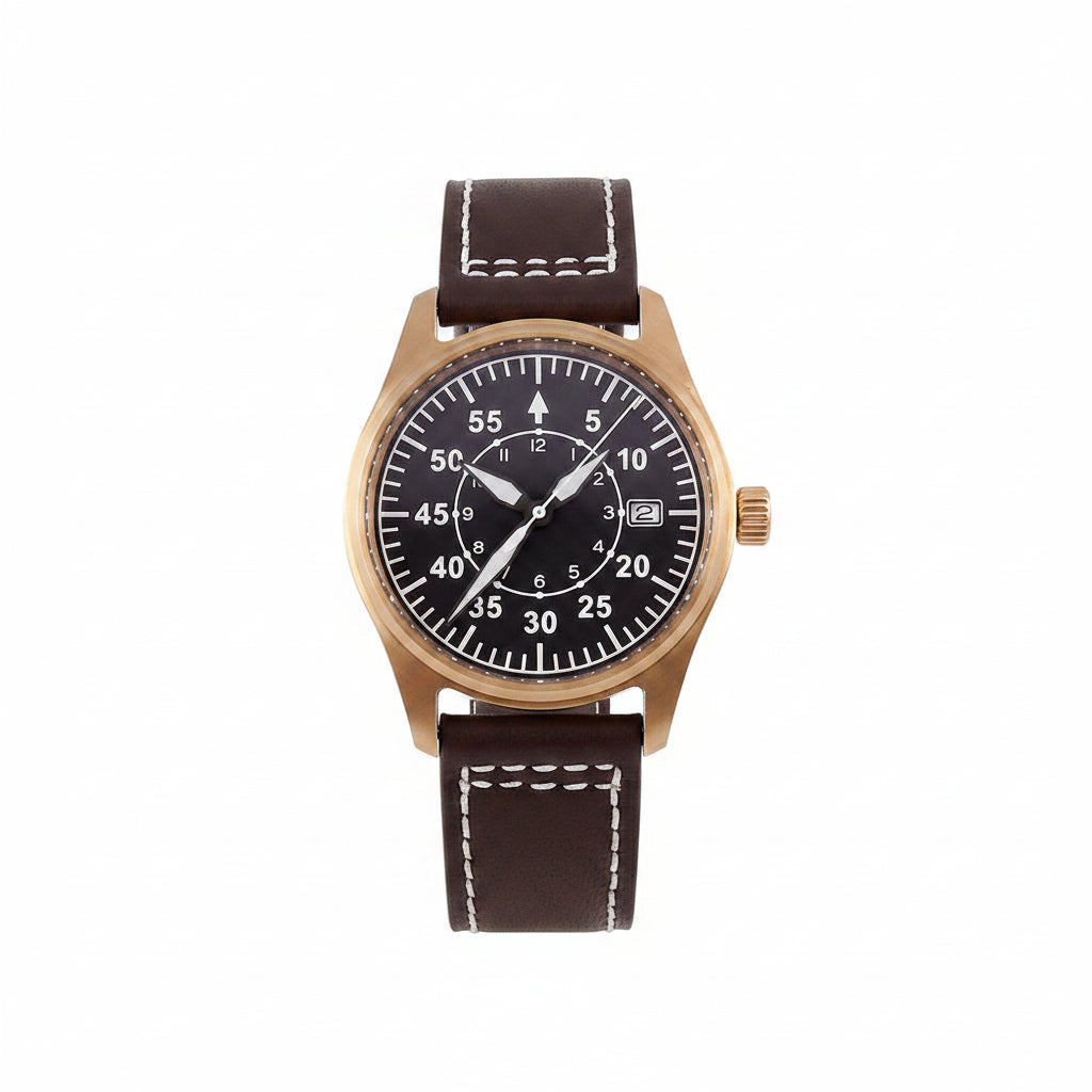 Tandorio Cusn8 Real Bronze Pilot Watch 20Bar NH35A PT5000 