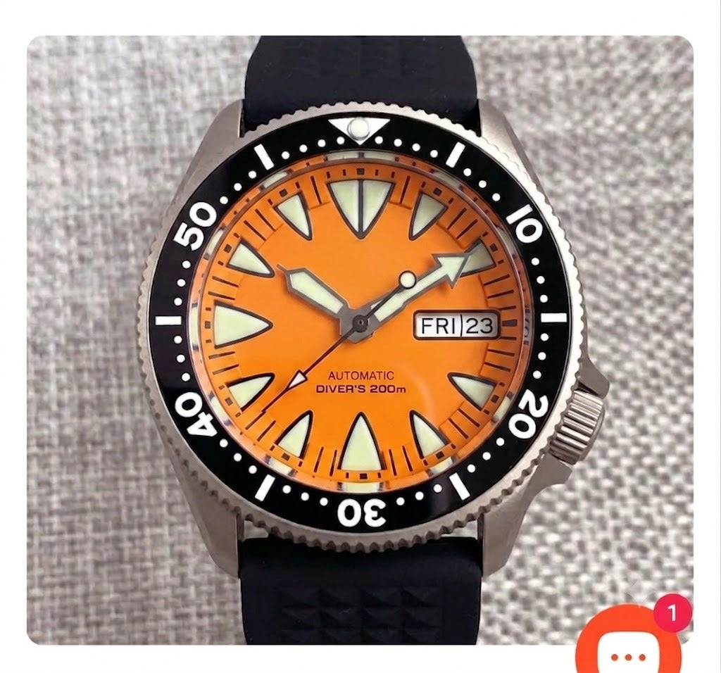 Tandorio 37mm SKX013 Diver Watch NH36 Full Green Luminous 20bar