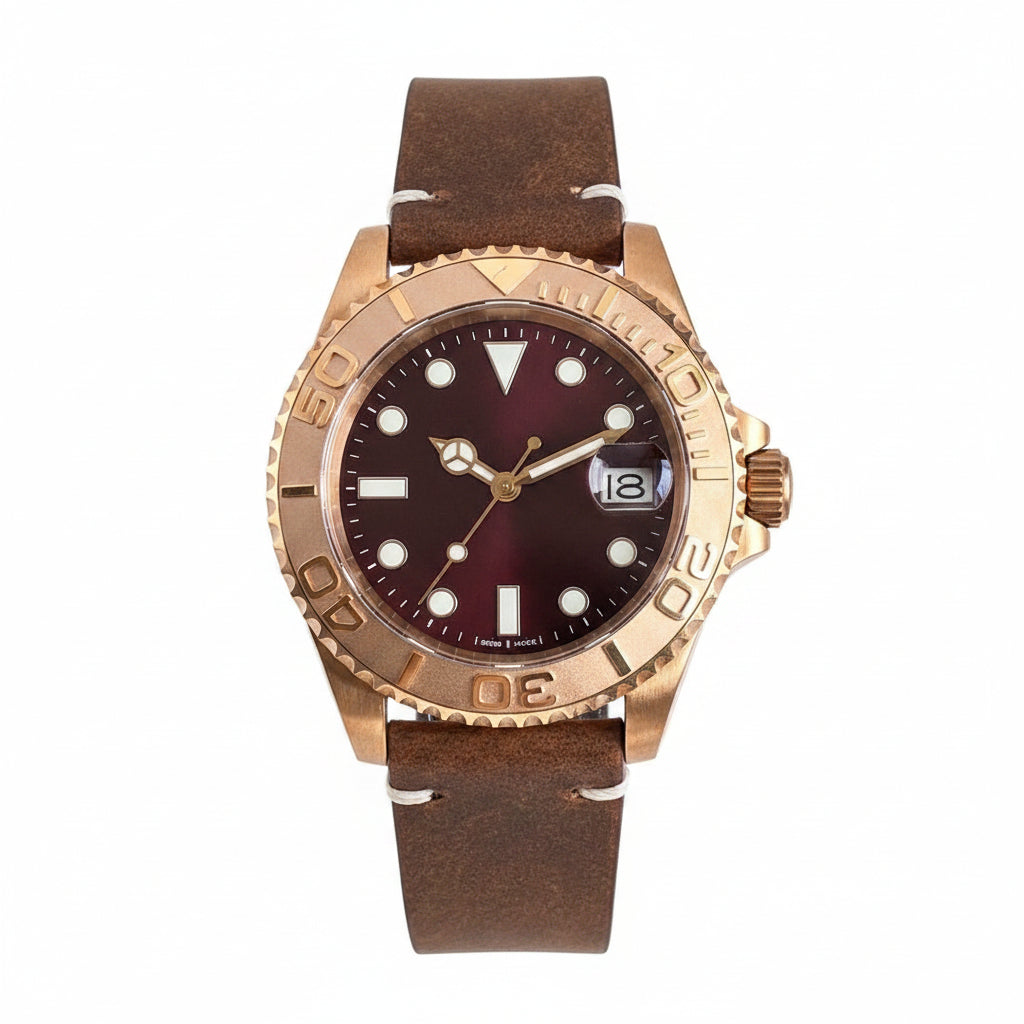 Solid Bronze Yacht Master Watch 40mm Tandorio TD232K CUSN8 NH35A