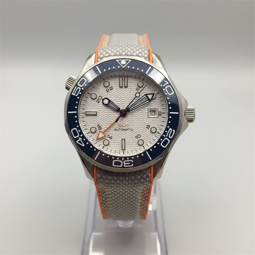 BLIGER 41mm NH34 GMT Automatic Blue Ceramic Bezel Sapphire Glass Black - Tandorio Watches