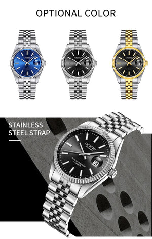CADISEN C8053 Dress Watch Date Just miyota 8215 Automatic 38MM Sapphire 5Bar - Tandorio Watches