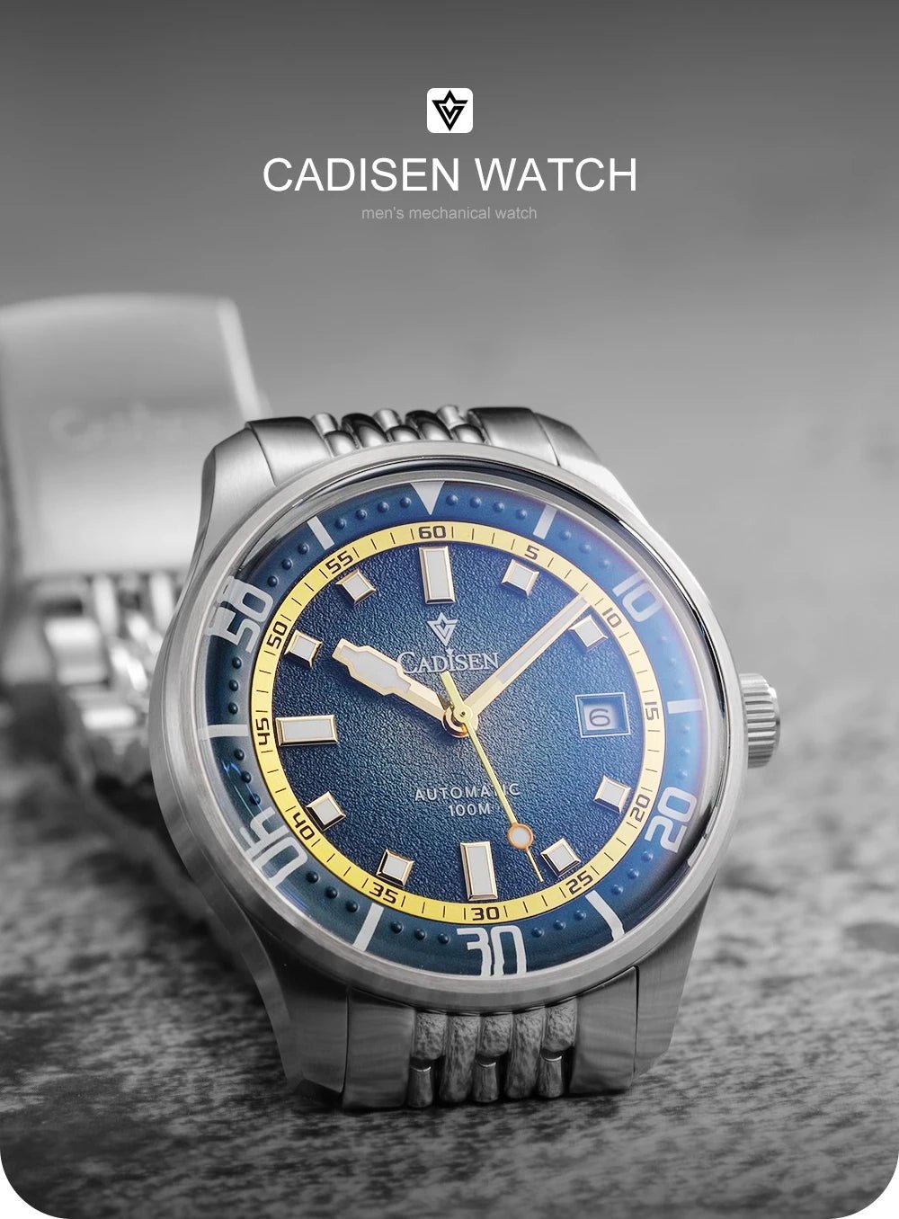 CADISEN C8244 Miyota 8215 Automatic 40mm 10bar diver sapphire luminous - Tandorio Watches