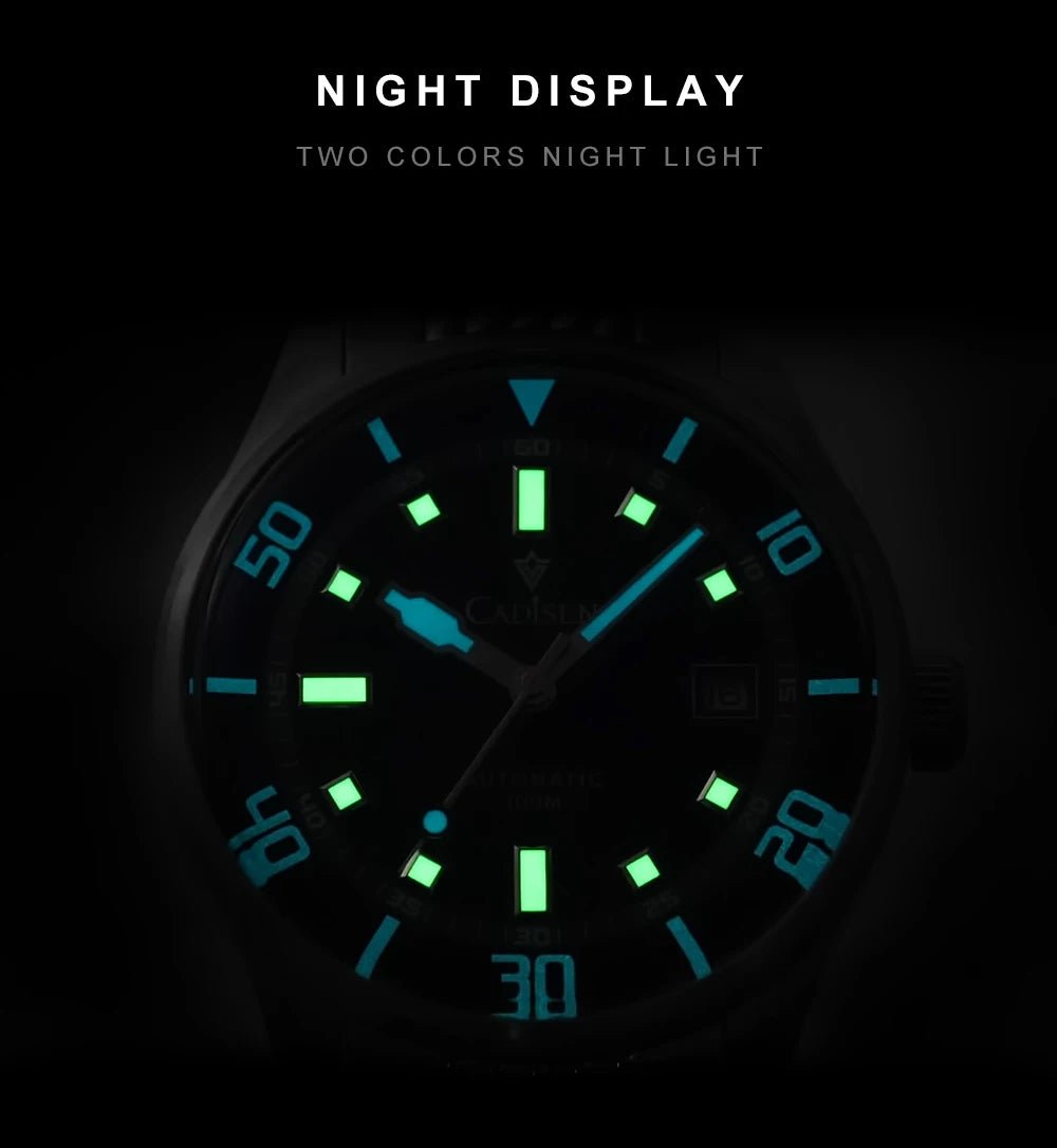 CADISEN C8244 Miyota 8215 Automatic 40mm 10bar diver sapphire luminous - Tandorio Watches