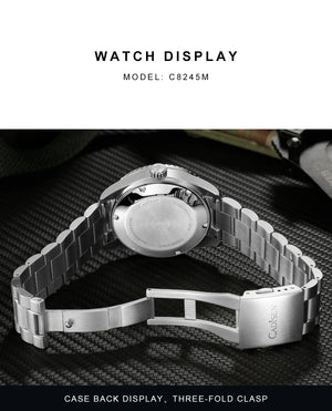 CADISEN C8245 Diver AR Sapphire MIYOTA 8215 Mechanical Wristwatch Ceramic Ring 10Bar Luminous - Tandorio Watches