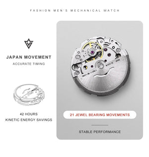 CADISEN C8245 Diver AR Sapphire MIYOTA 8215 Mechanical Wristwatch Ceramic Ring 10Bar Luminous - Tandorio Watches