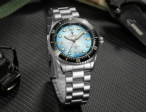 CADISEN C8245 Diver AR Sapphire MIYOTA 8215 Mechanical Wristwatch Ceramic Ring 10Bar Luminous - Tandorio Watches