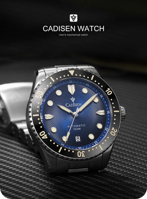 CADISEN C8245 Diver AR Sapphire MIYOTA 8215 Mechanical Wristwatch Ceramic Ring 10Bar Luminous - Tandorio Watches