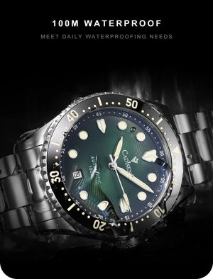 CADISEN C8245 Diver AR Sapphire MIYOTA 8215 Mechanical Wristwatch Ceramic Ring 10Bar Luminous - Tandorio Watches