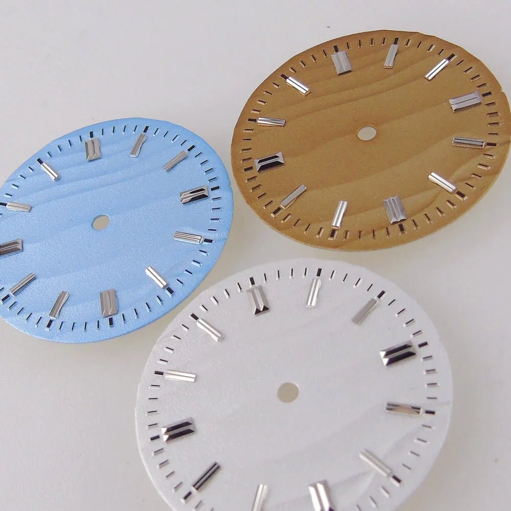 Double bar no date window Nologo 29mm Sand Dune Watch Dial Plate for NH35 NH36 ETA2824 PT5000 ST2130 Silver Hand no date Watch Parts for Diver Watch Mod - Tandorio Watches