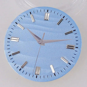 Double bar no date window Nologo 29mm Sand Dune Watch Dial Plate for NH35 NH36 ETA2824 PT5000 ST2130 Silver Hand no date Watch Parts for Diver Watch Mod - Tandorio Watches