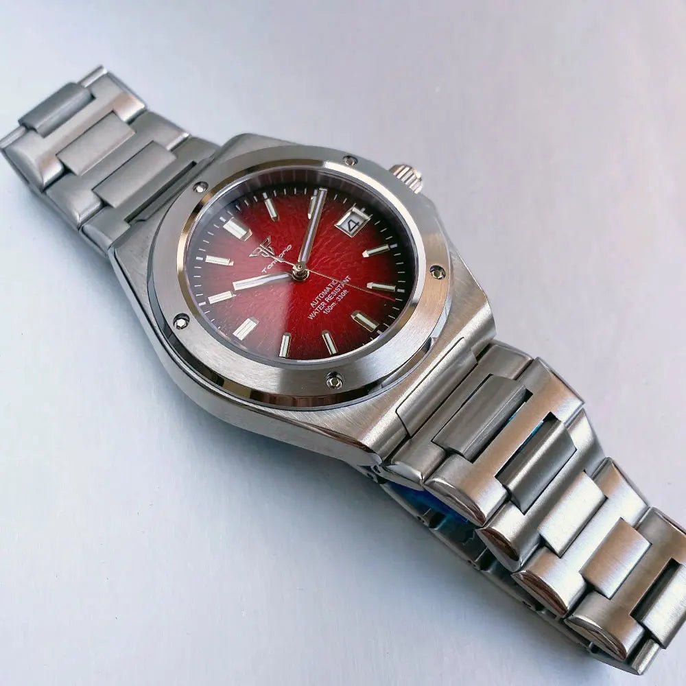 Engineer Watch Tandorio TD331S Blue Teacup Pattern Date Face Sapphire 10bar NH35 Automatic Lumimous Dress - Tandorio Watches