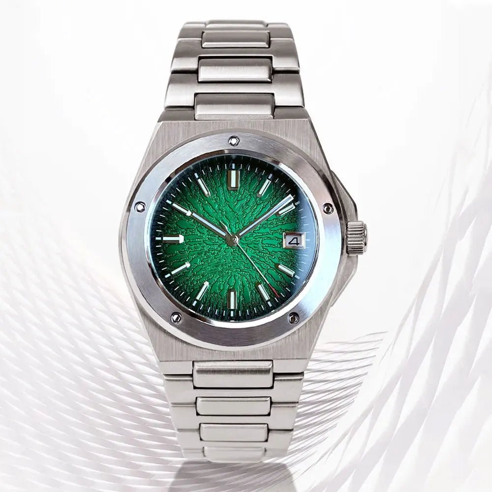 Engineer Watch Tandorio TD331S Blue Teacup Pattern Date Face Sapphire 10bar NH35 Automatic Lumimous Dress - Tandorio Watches