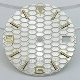 honeycomb texture watch dial is 29mm green luminous suitable for replacing parts of NH35 and NH36 movements - Tandorio Watches