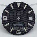 honeycomb texture watch dial is 29mm green luminous suitable for replacing parts of NH35 and NH36 movements - Tandorio Watches