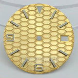 honeycomb texture watch dial is 29mm green luminous suitable for replacing parts of NH35 and NH36 movements - Tandorio Watches