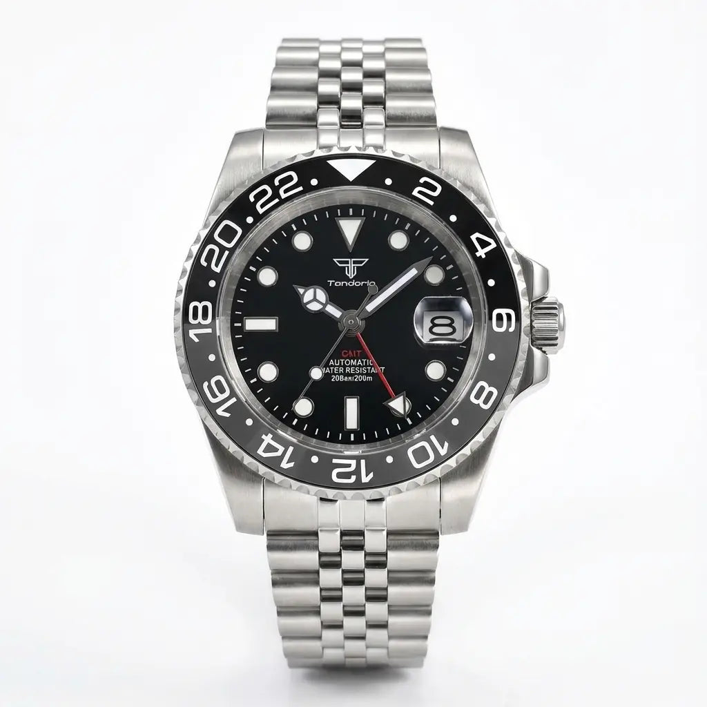 Tandorio GMT Watch TD015 NH34 Movement 40mm glass bac