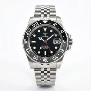 Tandorio GMT Watch TD015 NH34 Movement 40mm glass bac