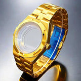 Overseas Watch Case 41mm fit 8215 Movement  Fit 33mm Dial accessories Steel Strap Gold and Silver are Available