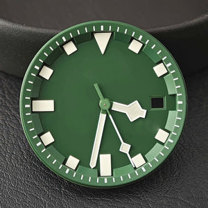 Miyota 8215 dial 31.8mm blue - green luminous dial/hands, suitable for dial replacement of 8215 automatic mechanical movement - Tandorio Watches