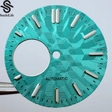 NH38 dial 28.5mm Texture Watch Dial Green Luminous Modification Watch Accessories Watch Faces for NH38 Movement - Tandorio Watches