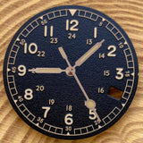 Nologo 29mm Pilot Field Watch Dial Face for NH35 NH36 3.8/3 Clock Watch Mod Case Numbers Markers Vintage Black Hand SKX Mod - Tandorio Watches