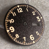 Nologo 29mm Pilot Field Watch Dial Face for NH35 NH36 3.8/3 Clock Watch Mod Case Numbers Markers Vintage Black Hand SKX Mod - Tandorio Watches