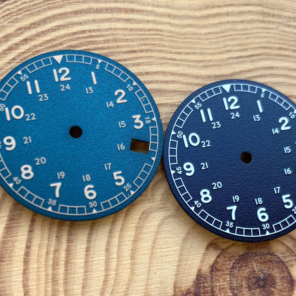 Nologo 29mm Pilot Field Watch Dial Face for NH35 NH36 3.8/3 Clock Watch Mod Case Numbers Markers Vintage Black Hand SKX Mod - Tandorio Watches