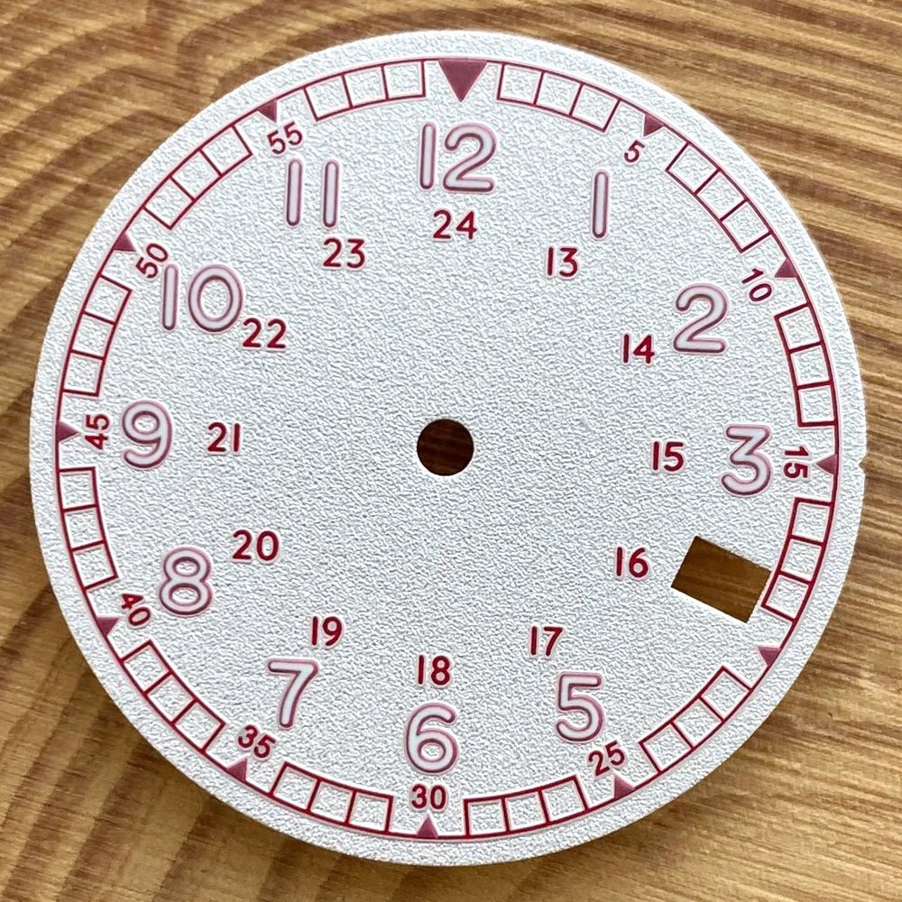 Nologo 29mm Pilot Field Watch Dial Face for NH35 NH36 3.8/3 Clock Watch Mod Case Numbers Markers Vintage Black Hand SKX Mod - Tandorio Watches
