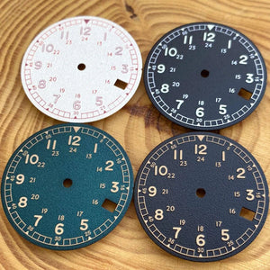 Nologo 29mm Pilot Field Watch Dial Face for NH35 NH36 3.8/3 Clock Watch Mod Case Numbers Markers Vintage Black Hand SKX Mod - Tandorio Watches
