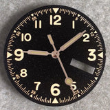 Nologo 29mm Pilot Field Watch Dial Face for NH35 NH36 3.8/3 Clock Watch Mod Case Numbers Markers Vintage Black Hand SKX Mod - Tandorio Watches