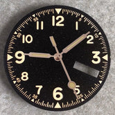 Nologo 29mm Pilot Field Watch Dial Face for NH35 NH36 3.8/3 Clock Watch Mod Case Numbers Markers Vintage Black Hand SKX Mod - Tandorio Watches