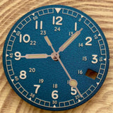 Nologo 29mm Pilot Field Watch Dial Face for NH35 NH36 3.8/3 Clock Watch Mod Case Numbers Markers Vintage Black Hand SKX Mod - Tandorio Watches