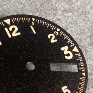 Nologo 29mm Pilot Field Watch Dial Face for NH35 NH36 3.8/3 Clock Watch Mod Case Numbers Markers Vintage Black Hand SKX Mod - Tandorio Watches