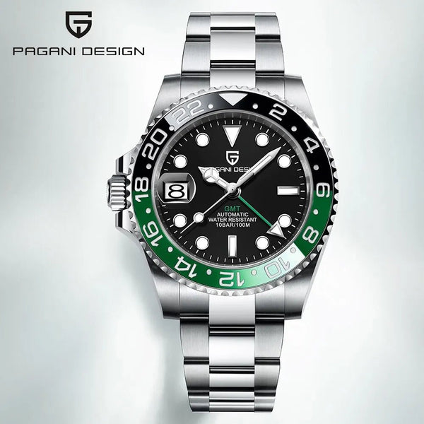 PAGANI DESIGN 40mm GMT Sapphire Glass 100M Waterproof Automatic Watches - Tandorio Watches