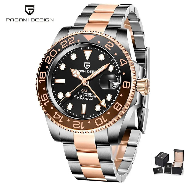 PAGANI DESIGN 40mm GMT Sapphire Glass 100M Waterproof Automatic Watches - Tandorio Watches
